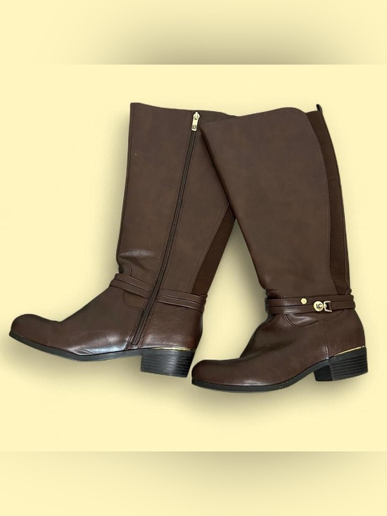 Liz Claiborne Shoes - Liz Claiborne Brown Women's Mid Calf Riding Boots - Classic Leather Style